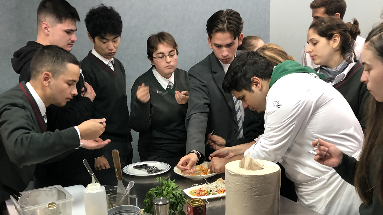 Alumnos de la masterclass en la Escuela Hostelería de Bilbao 2019